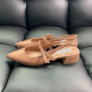 Steve Madden Christyy Leather Slingback Flats Pointed Toe Tan Women's Size 7.5M